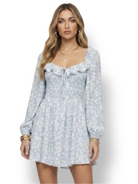 Reformation NWT Morris Mini Dress  in Sofie Blue Floral Size 2  $248